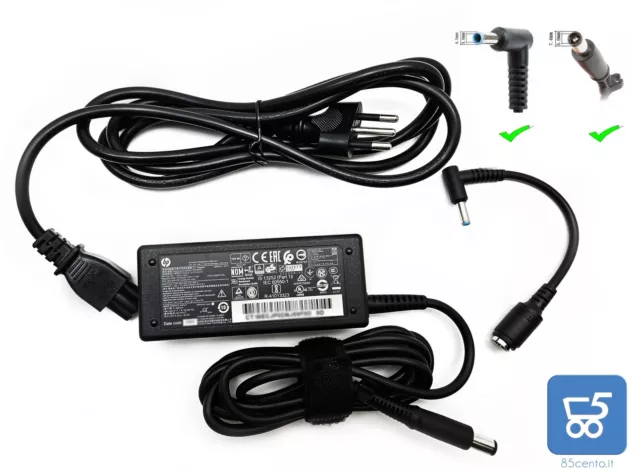 Alimentatore Originale HP 65W 19.5V Ago + Adattatore Spinotto Blu ProBook Elite