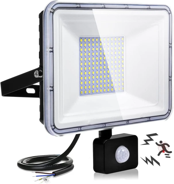 LED Flutlicht Fluter mit Bewegungsmelder Strahler Außen Scheinwerfer Kaltweiß DE 2