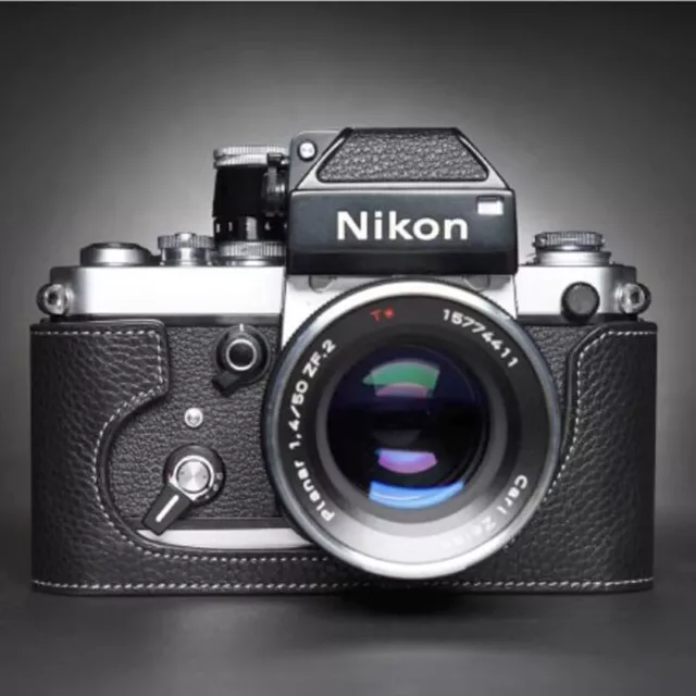 Retro Genuine Real Leather Half Camera Case Bag Cover For Nikon F2 F2A F2AS F FA