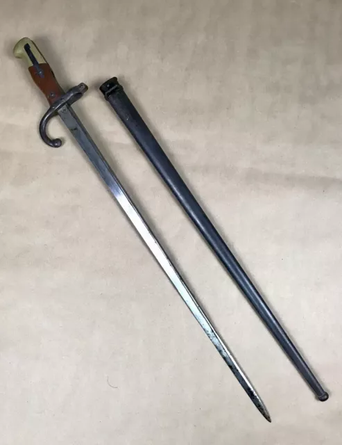 French Model 1874 Gras Bayonet & Scabbard St. Etienne 1879 Non Matching