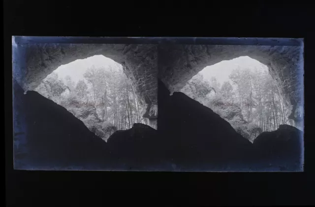 France Grotte Photo Stereo L5n8 Vintage Plaque de verre NEGATIF