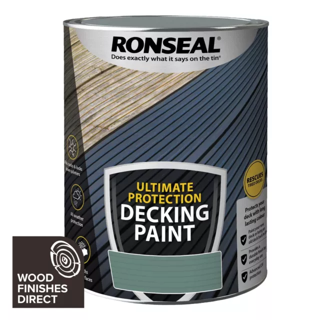 Ronseal Ultimate Protection Decking Paint - 2.5L & 5L - Water Based Paint