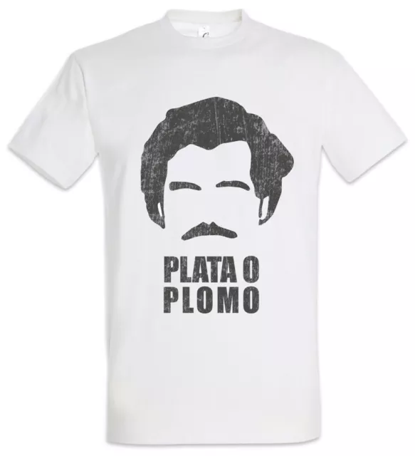 T-shirt argento o piombo Pablo Fun Narcos citazioni ritratto Escobar