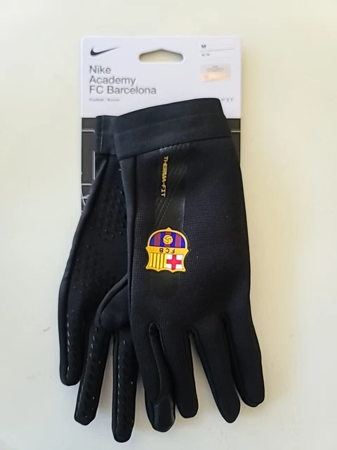 Nike Academy FC Barcelona Therma-Fit Black Soccer Gloves Adult Size Medium New