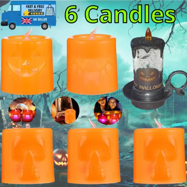 6PCS Halloween Flameless LED Tea Lights Candles Multicolor Wedding Decor  UK  39