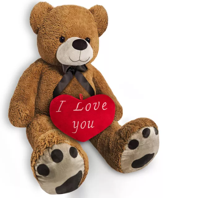 Peluche géante XXL avec coeur I LOVE YOU - Ours / Nounours - 80/45