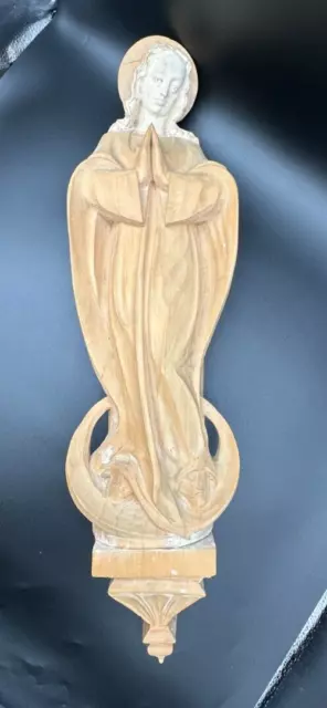 Schnitzerei Holz Figur - betende Madonna - Heiligenfigur - geschnitzt - 61 cm H 2