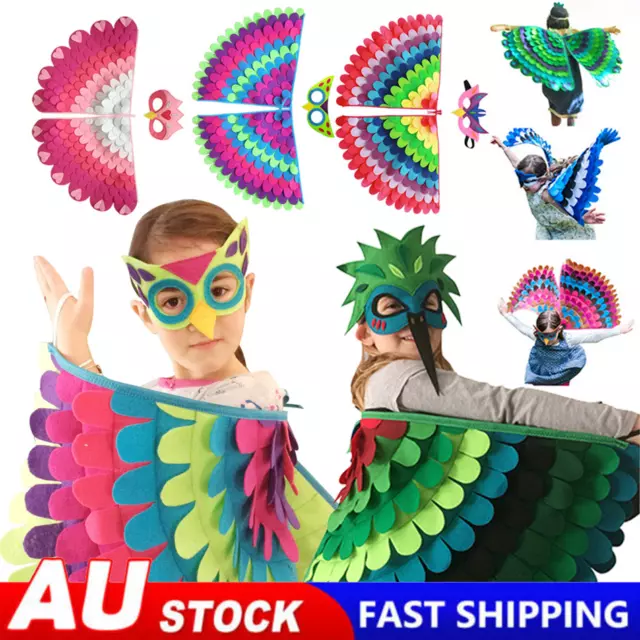 Kids Bird Animal Wings Cosplay Costume Halloween Carnival Birdwing Cape Theme