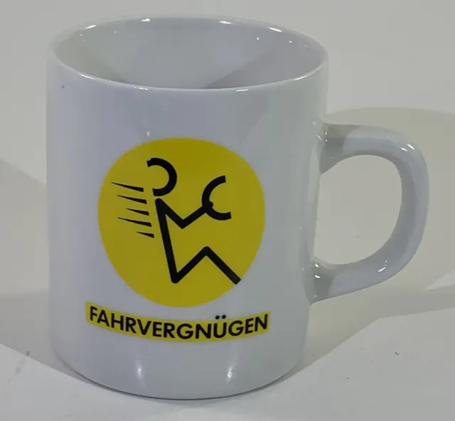 Volkswagen VW Fahrvergnugen White Coffee Cup Mug Advertising Ad Campaign
