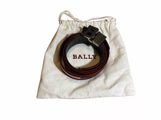 BALLY STRIPED LOGO-B BUCKLE BELT - RED-limited Item $230.00 - PicClick