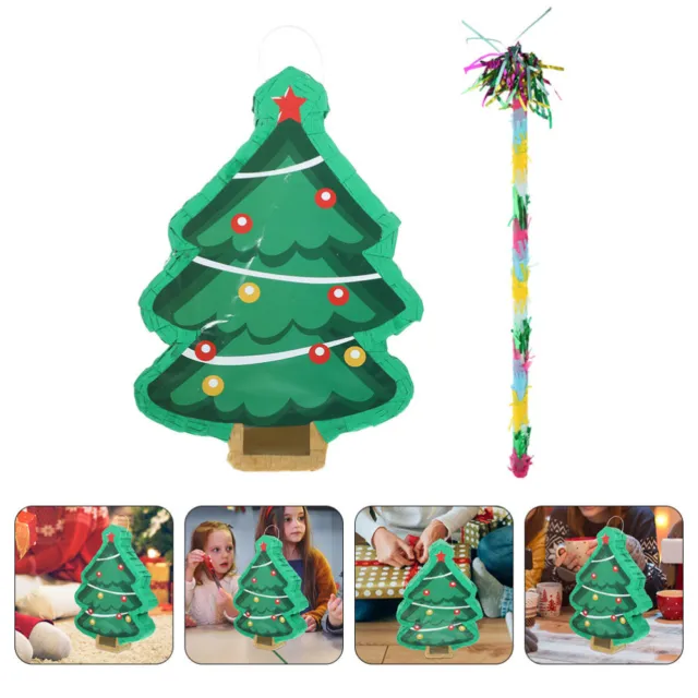1 set pinata a forma di albero di Natale, decorazione festa di Natale pinata, con