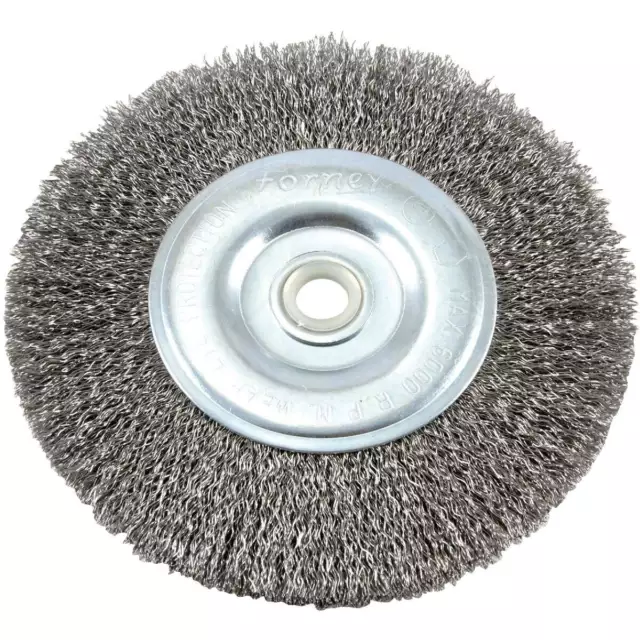 Forney 6 In. Crimped, Coarse .012 In. Bench Grinder Wire Wheel 72745 Forney