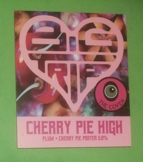 BIG TRIP brewery CHERRY PIE HIGH real ale beer pump clip badge front Manchester