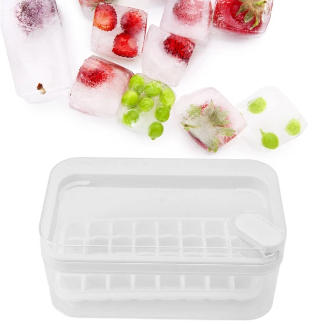 (14)Ice Making Box 32 Grids Food Grade DIY Unique Gift Multipurpose Ice Cube