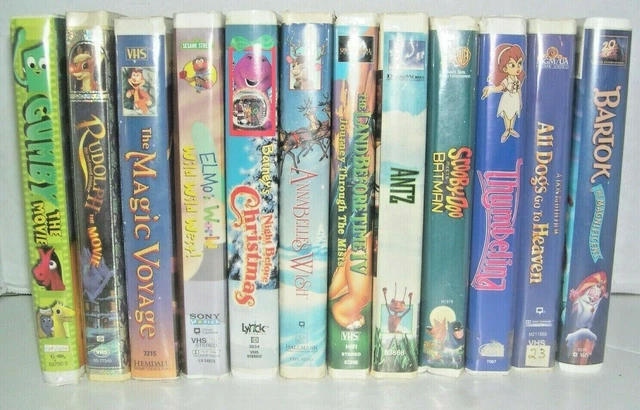 12 ANIMATED VHS Tapes/Clamshells (Gumby, Antz,Thumbelina + More ...