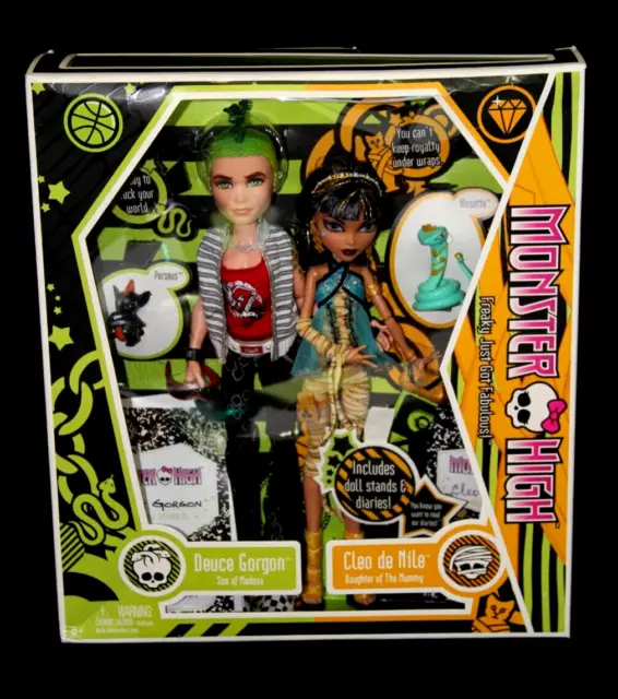 Monster High Doll Cleo De Nile And Deuce Gorgon Dolls RARE 2009 First Wave NIB