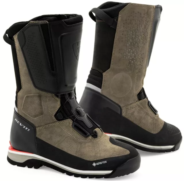 BOOTS MOTORCYCLE GORE Tex Rev'It Discovery GTX Brown Leather Skin TG 42 ...
