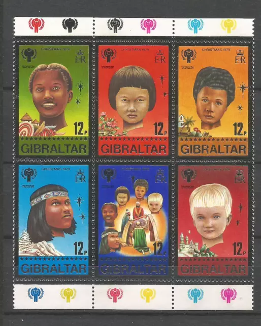 Gibraltar Noël 1979 enfants du monde un bloc de 6 timbres neufs MNH /T9966