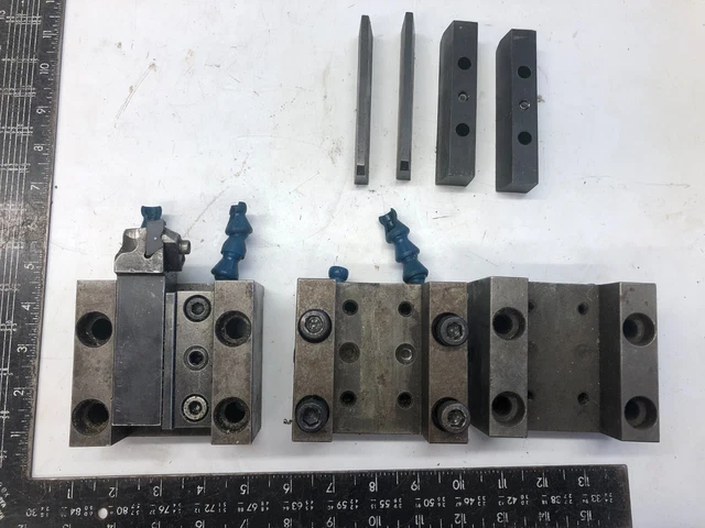 3 Lot - CNC Lathe Turret 1" Tool Holder Block Coolant Thru 3" 163D Carbide Cutte