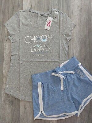 NWT Girls Justice Outfit Choose Love Top/Dolphin Shorts Shorts Size 7 10