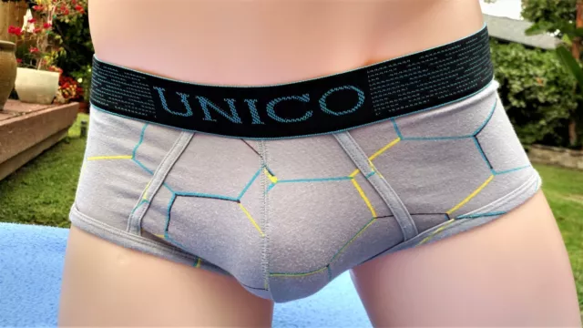 WOT vintage c. 2015 MUNDO UNICO 102F06413 Geometric Brief SMALL Gray MU-131 Papi