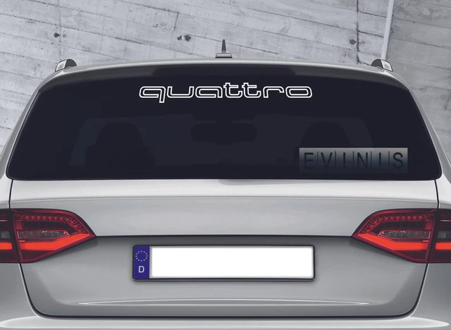 AUDI QUATTRO REAR WINDOW VINYL STICKER CAR DECAL 60cm DEFAULT WHITE X1 ...