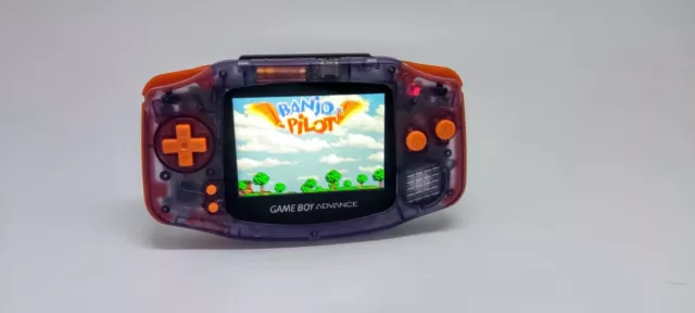 Game Boy Advance GBA IPS V2 Rétro-éclairage - Clair Violet Avec Orange Boutons