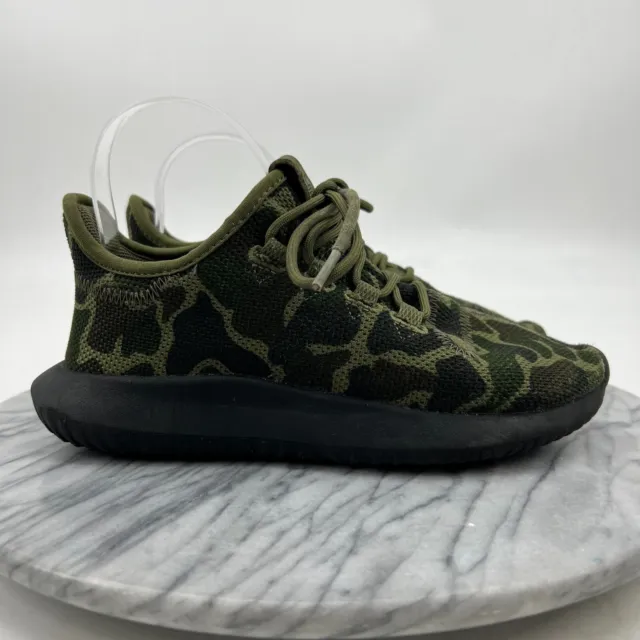 Adidas Tubular Shadow Knit Camo Shoes Youth Boys 5 Green Canvas Low Top Athletic 2