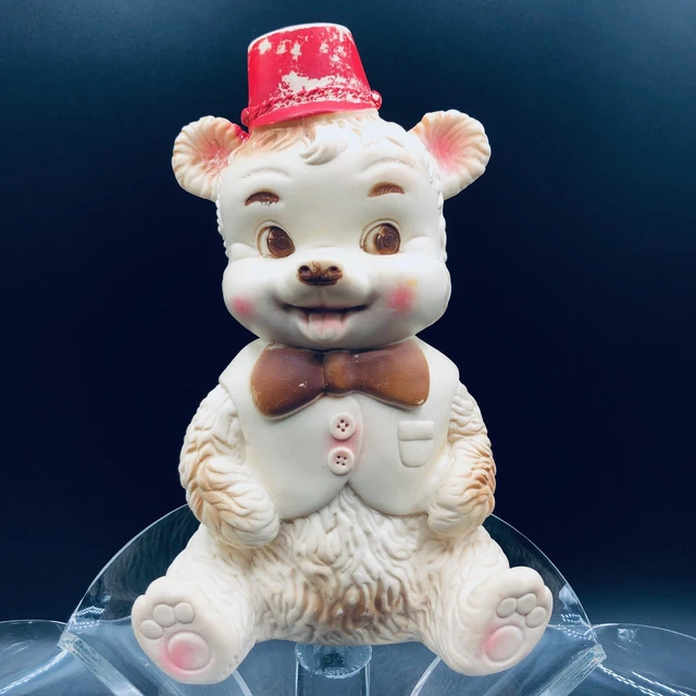 Vintage Edward Mobley Squeaker Bear Toy by Arrow Rubber 1960s Squeak Teddy