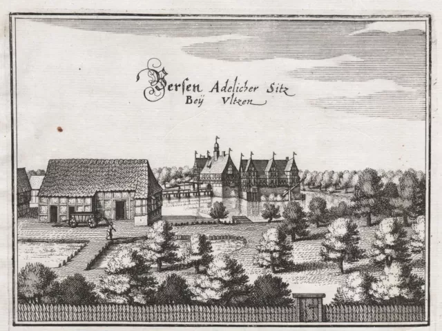 Uelzen Veerßen Niedersachsen Ansicht view Kupferstich Merian 1650