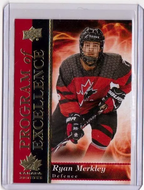 RYAN MERKLEY 18/19 Team Canada Juniors Rookie Program of Excellence Insert #9