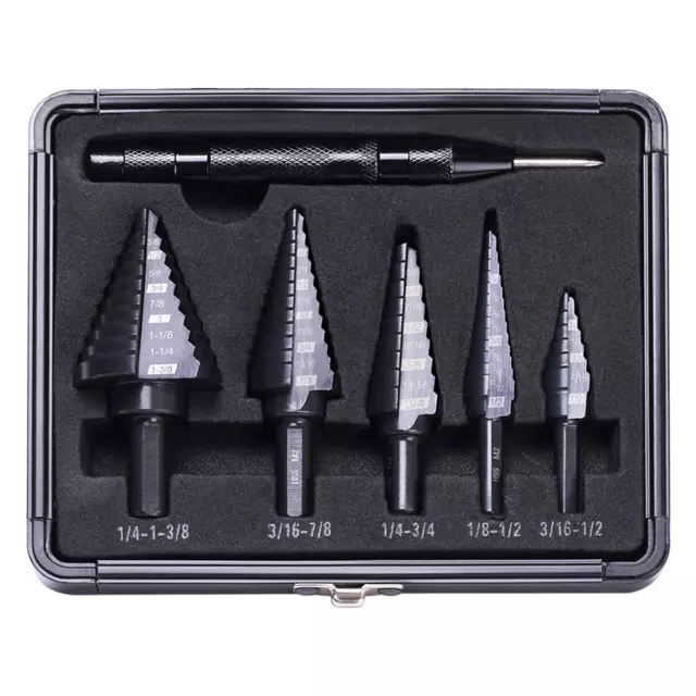 Step Drill Bit Set for Metal Sheet Heavy Duty, 5-Piece Genuine M2 HSS Step up do