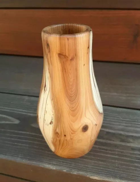 Dovecote Woodworking Reclaimed Pacific Yew Hand Turned Vase signed