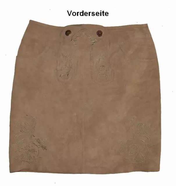 Short " bonprix " Leather Skirt/Costume Skirt/ Rock IN Light Braun Beige Size 36