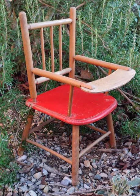 Ancienne Petite Chaise En Bois Jouet Pour Petits Poupon Ourson Poupée