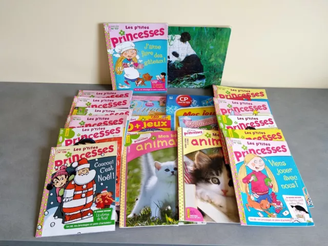 Lot 20 Magazines Les P'tites Princesses Bébés animaux Jeux BD Cahier vacance CP