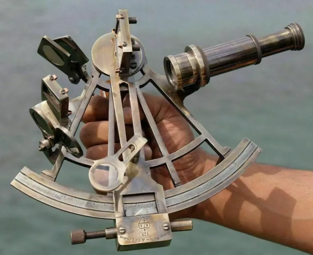 Nautisch Marine Navigations Astrolabium Instrument Messing Sextant 8 " Antik