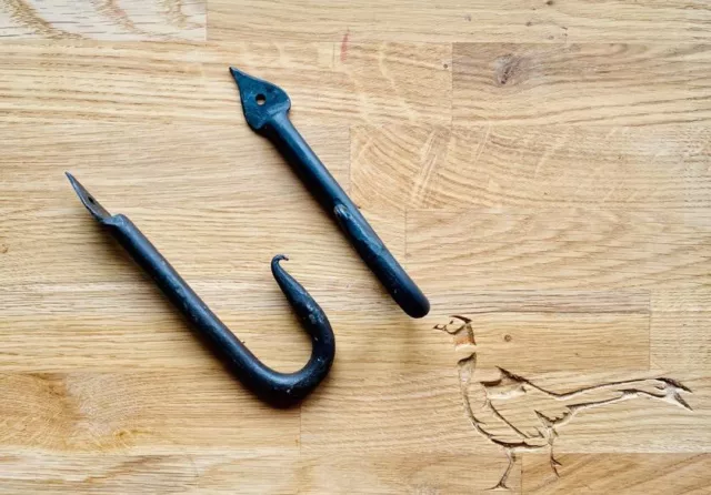 Hand Forged Blacksmith Vintage Wrought Iron Kitchen Meat Butchers Hanging Hook