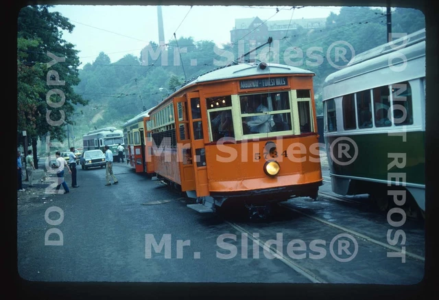 Original Slide Streetcar / Tram  Boston Elevated Car 5734 & MBTA PCCs In 1979