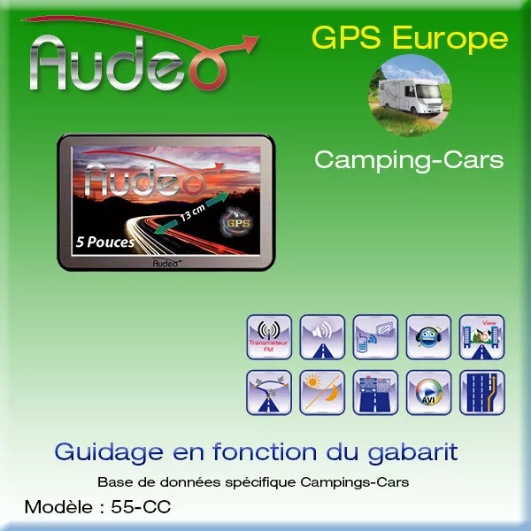 GPS Camping Car AUDEO 5 POUCES