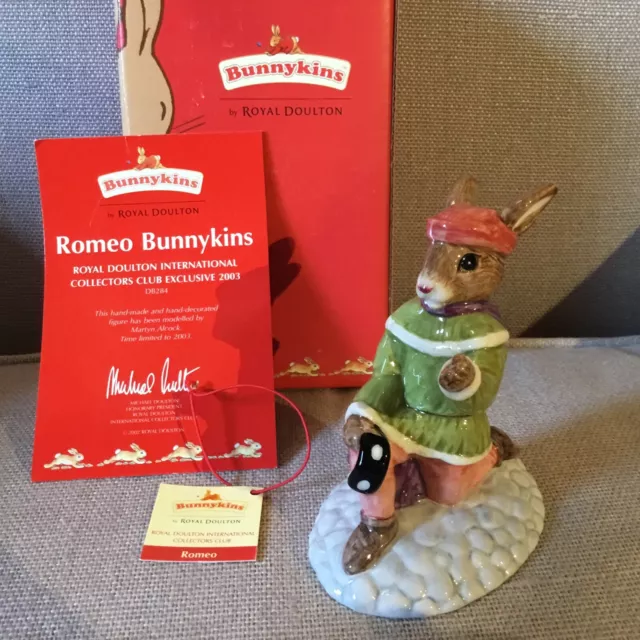 ROYAL DOULTON BUNNYKINS FIGURE  ROMEO - DB 284  boxed & Certificate