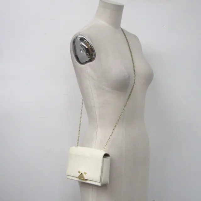 Emporio Armani Small Crossbody Bag Purse White Gold Tone Hardware