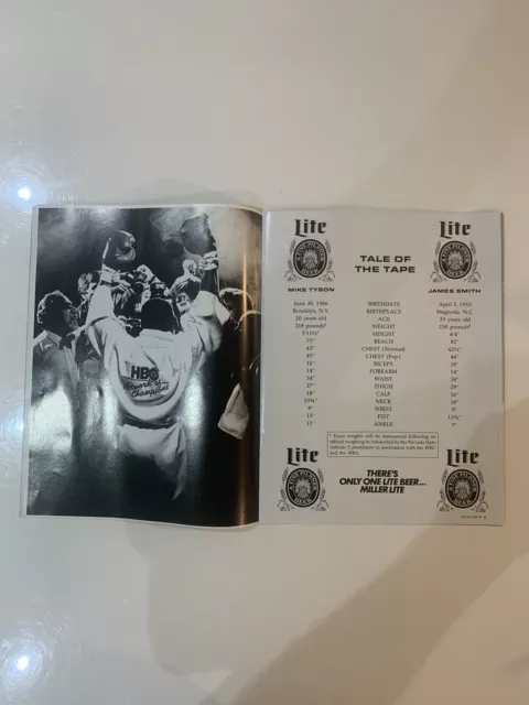 Mike Tyson vs James "BoneCrusher" Smith Official Boxing Program, March 7, 1987 3