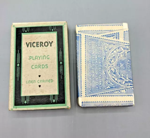 Vintage Viceroy Thomas De La Rue Playing Cards In Tax Wrapper - Ship Design