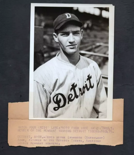 Schoolboy Rowe c. 1934 World Series Type 1 Press Photo Detroit Tigers