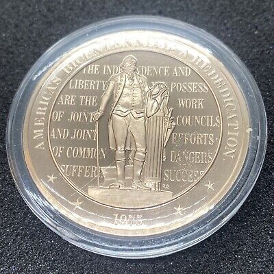 1975 America's Bicentennial A Rededication BRONZE Art Medal Franklin Mint Coin
