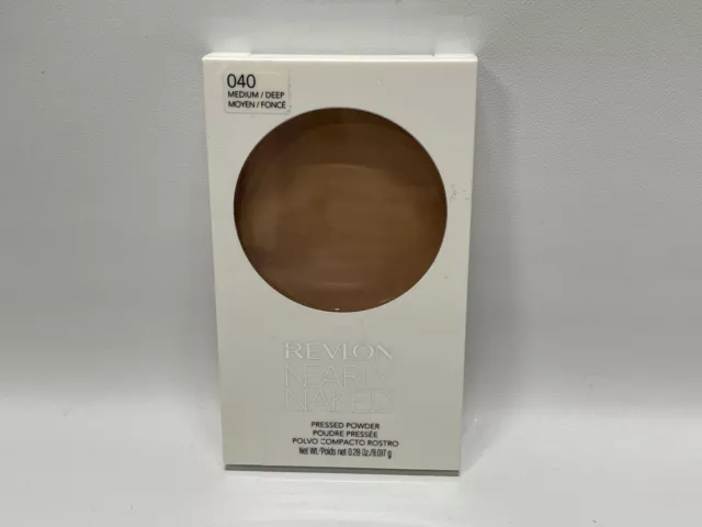 NEW SEALED Revlon Nearly Naked Pressed Powder Medium Deep 040 0.28 oz Skin Tone