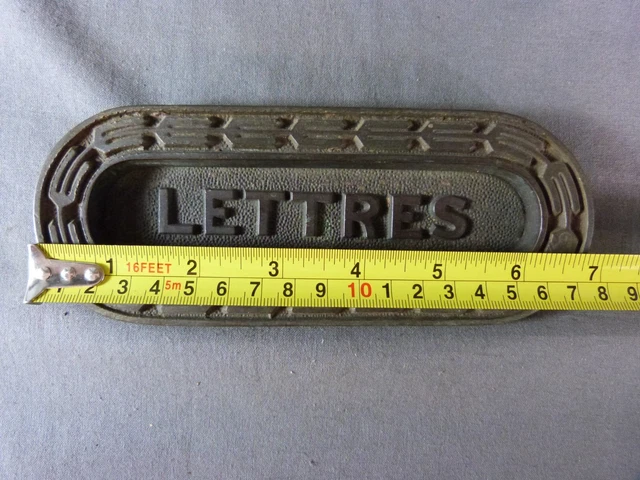 French Art Deco cast iron Door Letter Plate Slot, French Post Office 1930's 2