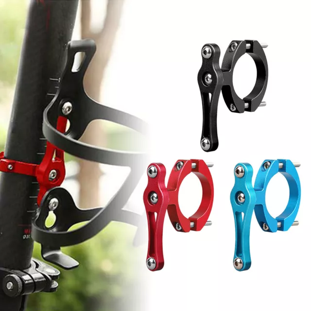 Bike Bicycle Water Bottle Cage Holder Clamp Clip Handlebar Bracket Mount Adapter