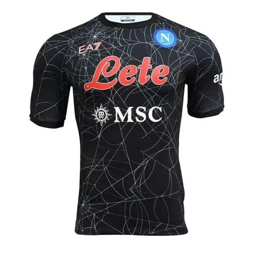 Napoli Maglia Da Calcio Serie Limitata Halloween Maglietta Da Gara Nera Spider